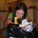 girl binge eating